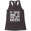 my indian name is runs with beer Racerback Tank