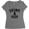 Drunk And High Women's Triblend Scoop T-shirt