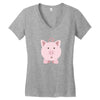 cute surprised pig pig Women's V-Neck T-Shirt
