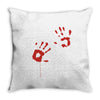 bloody hand print funny zombie kill undead blood horror killer Throw Pillow