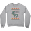 ugly dinosaur merry christmas Crewneck Sweatshirt