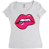sexy lip biting Women's Triblend Scoop T-shirt