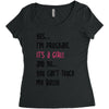 Yes...I'm Pregnant.It's a Girl! And No...You Can't Touch My Belly! Women's Triblend Scoop T-shirt