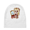 triple beagle portrait Baby Beanies