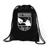 cat best friends for life Drawstring Bags