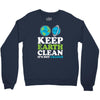 keep earth clean it's not uranus kawaii planets Crewneck Sweatshirt