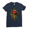 pirate bones skull Ladies Fitted T-Shirt