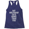 my girlfriend lifts more than you Racerback Tank