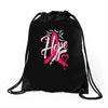 breast cancer awareness hope ribbon heart Drawstring Bags