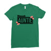 blessed aunitie with flower Ladies Fitted T-Shirt