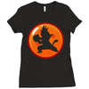 Kid Goku Kamehameha 4 Star Ladies Fitted T-Shirt