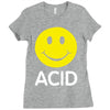 acid house smiley face 90's rave club hardcore party Ladies Fitted T-Shirt