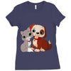 nice cat and dog Ladies Fitted T-Shirt