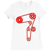 strap of the distribution of the engine Ladies Fitted T-Shirt