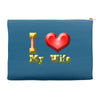 i heart my wife Accessory Pouches