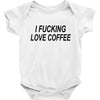 i love coffee Baby Bodysuit