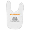 November Girl Hated By Many Baby Bibs
