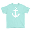 anchor black sailor vintage style navy nautical Youth Tee