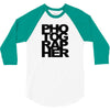 photographer camera photography modern text photos scrapbook geek t sh 3/4 Sleeve Shirt