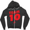 team 10 red Zipper Hoodie
