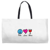 peace love wine Weekender Totes
