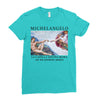 Michelangelo Creation of Adam Ladies Fitted T-Shirt
