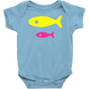 big fish little fish cardboard box Baby Onesie