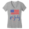 july 4th Women's V-Neck T-Shirt