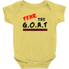 the goat white t shirt greatest of all time basketball baseball footba Baby Onesie