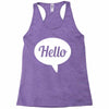 hello Racerback Tank