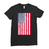 t-rex vintage american flag Ladies Fitted T-Shirt
