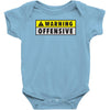 warning offensive mens funny Baby Onesie