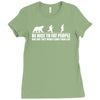 be nice to fat people bear chase funny pub joke Ladies Fitted T-Shirt