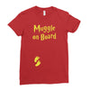 Muggle On Board Yellow Ladies Fitted T-Shirt