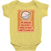 i'm smiling because i have no idea what's going on Baby Onesie
