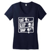 v3 eat sleep snap Women's V-Neck T-Shirt