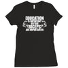 Education Is Important But Big Biceps Are Importanter Ladies Fitted T-Shirt
