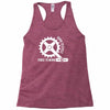 born to cycle forced to work Racerback Tank