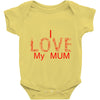 i love my mum red Baby Onesie