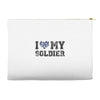 i love my soldier navy camouflage Accessory Pouches