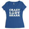 crazy lady shark Women's Triblend Scoop T-shirt