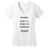 number one dad funny t shirt binary nerd geek tee s 3xl Women's V-Neck T-Shirt