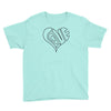 men's love heart outline valentine's day t shirt Youth Tee