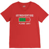 low battery introvert pun humor V-Neck Tee