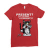 anxious cat Ladies Fitted T-Shirt