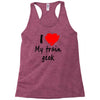 i love my train geek Racerback Tank
