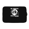 my pointer rides shotgun Laptop sleeve