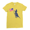 Patriotic T-Rex Ladies Fitted T-Shirt