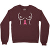 breast with pink ribbon Crewneck Sweatshirt