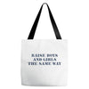 Raise Boys And Girls The Same Way Tote Bags